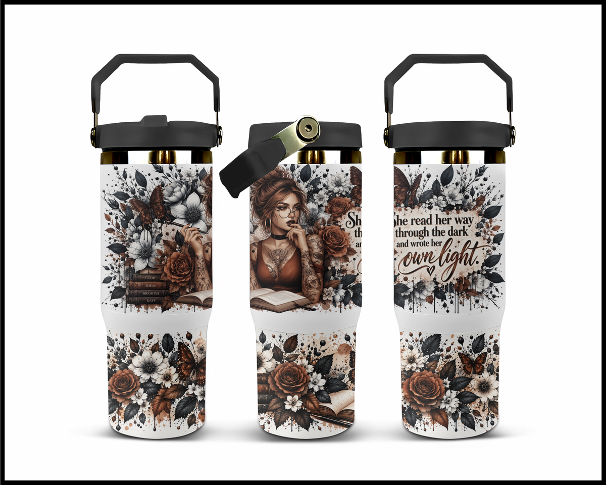 She Wrote Her Own Light Stainless Steel Big Guzzler Tumbler (2262)