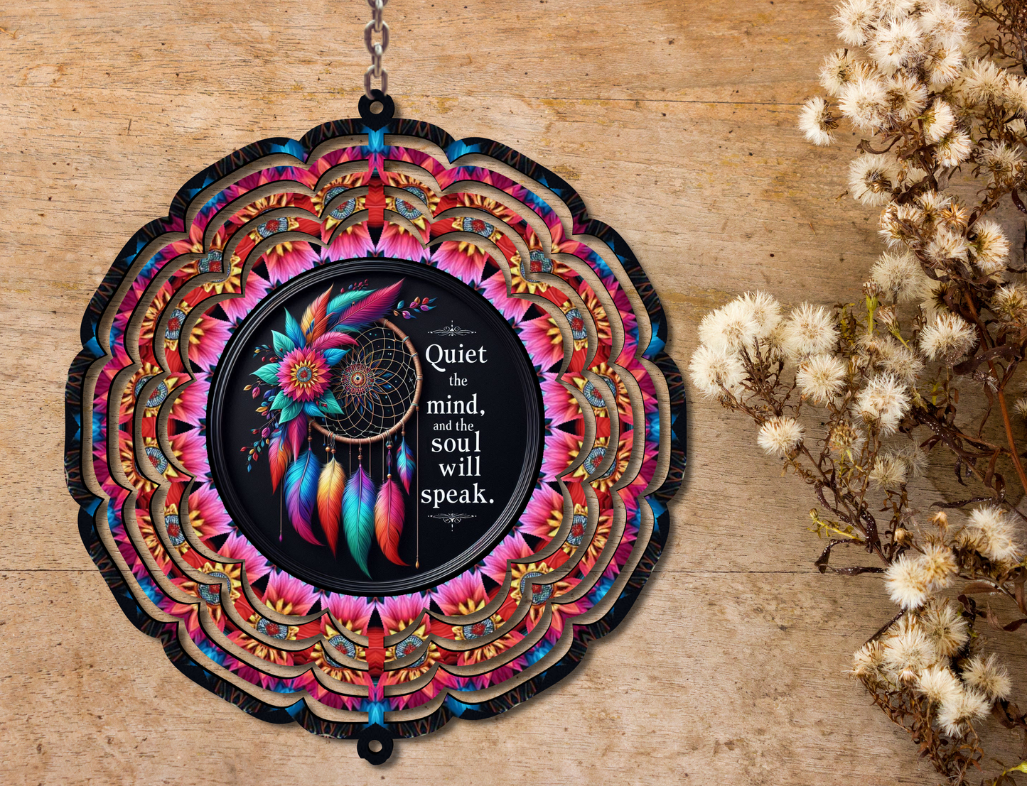 Quiet The Mind & The Soul Will Speak Wind Spinner (351)