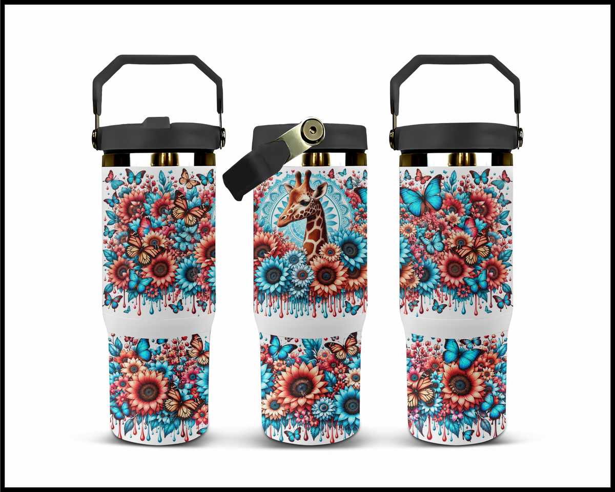 Boho Safari & Butterflies Stainless Steel Big Guzzler Tumbler (2308)