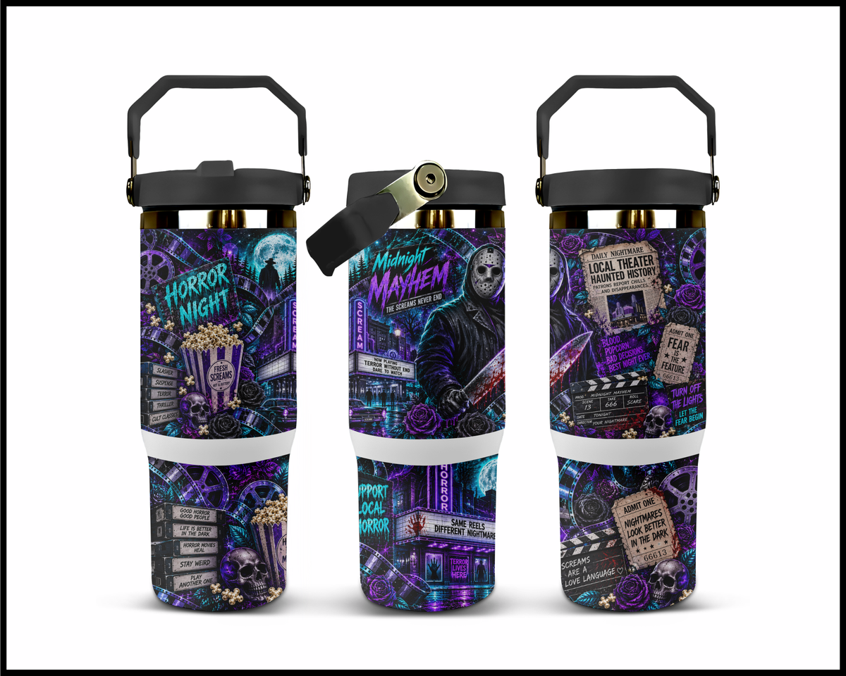 Blood, Popcorn, & Bad Decisions Stainless Steel Big Guzzler Tumbler (2347)