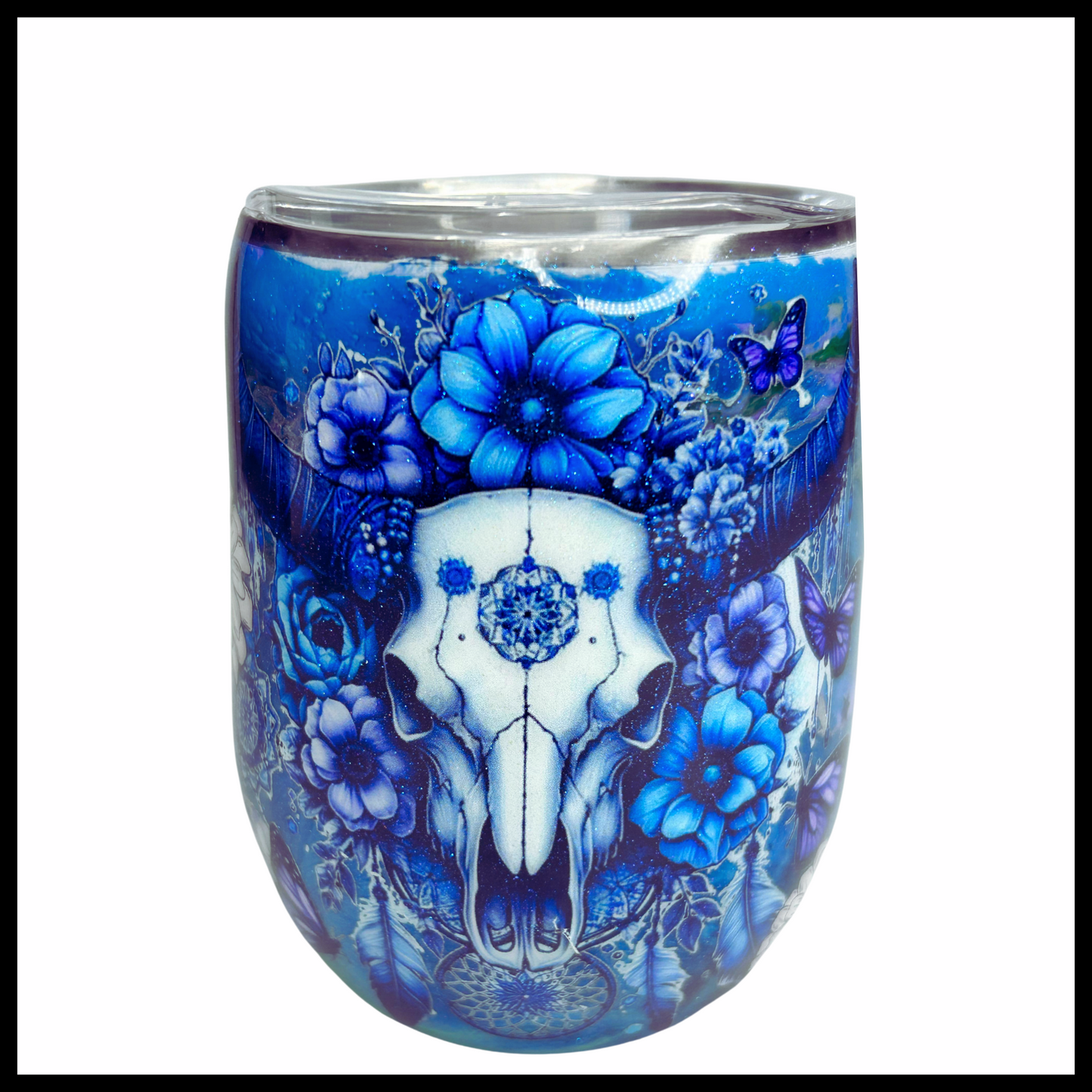 Bull Skull Resin Stainless Steel Wine Cup