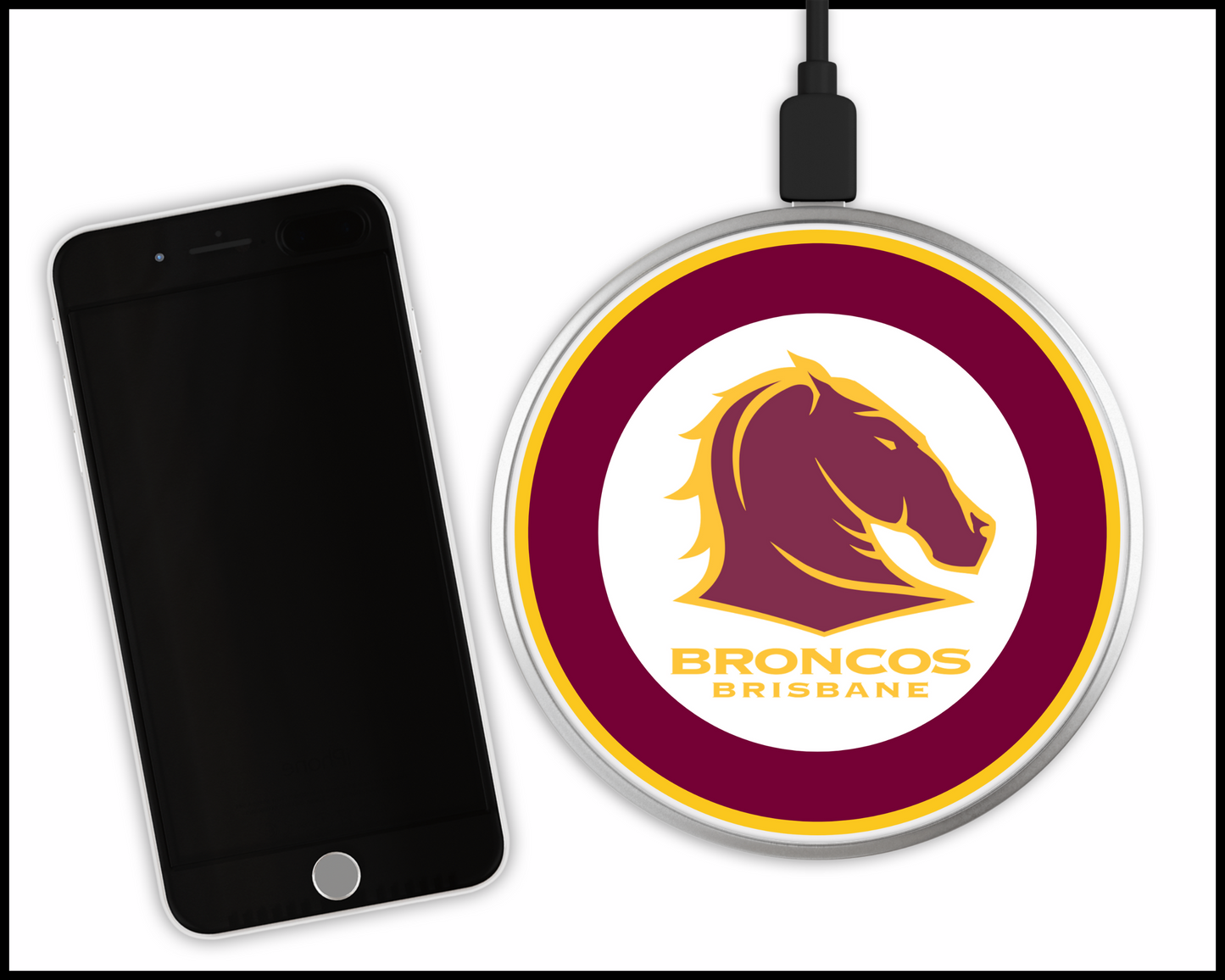 Brisbane Broncos Sublimated Wireless Phone Charger (002)