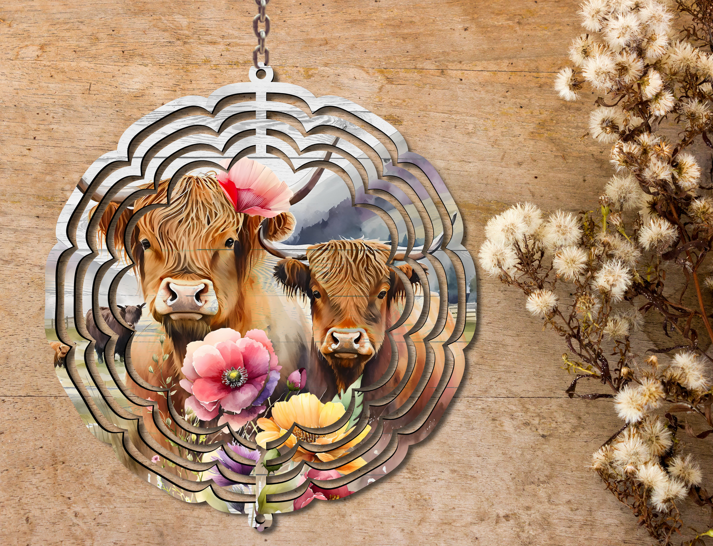 Highland Cows Wind Spinner (360)