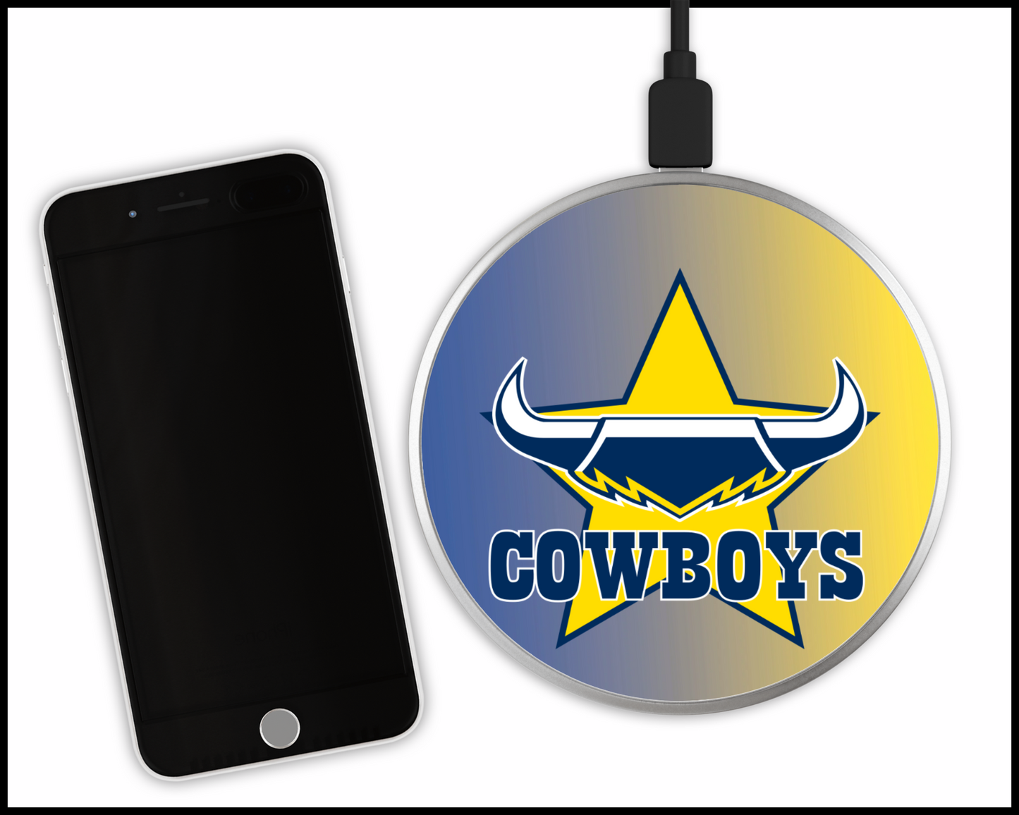 North Queensland Cowboys Sublimated Wireless Phone Charger (001)