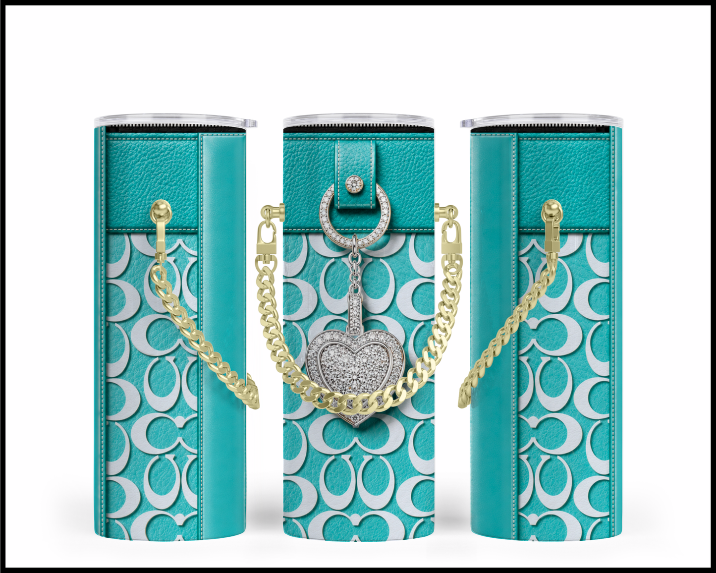 Designer Handbag Inspired Chain Tumbler (311)