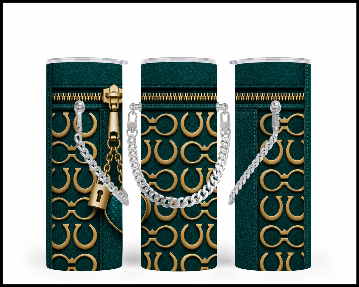 Designer Handbag Inspired Chain Tumbler (314)