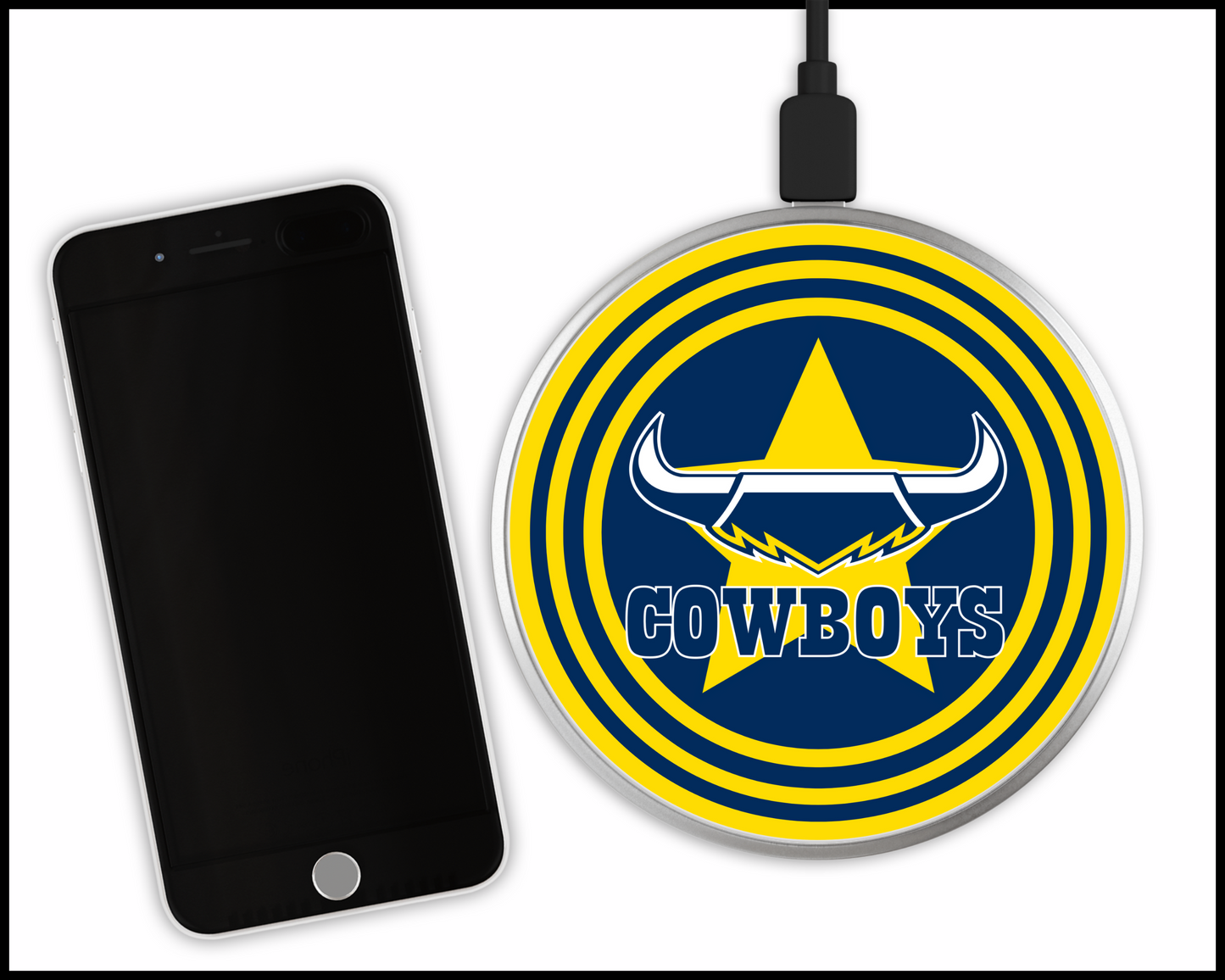 North Queensland Cowboys Sublimated Wireless Phone Charger (002)