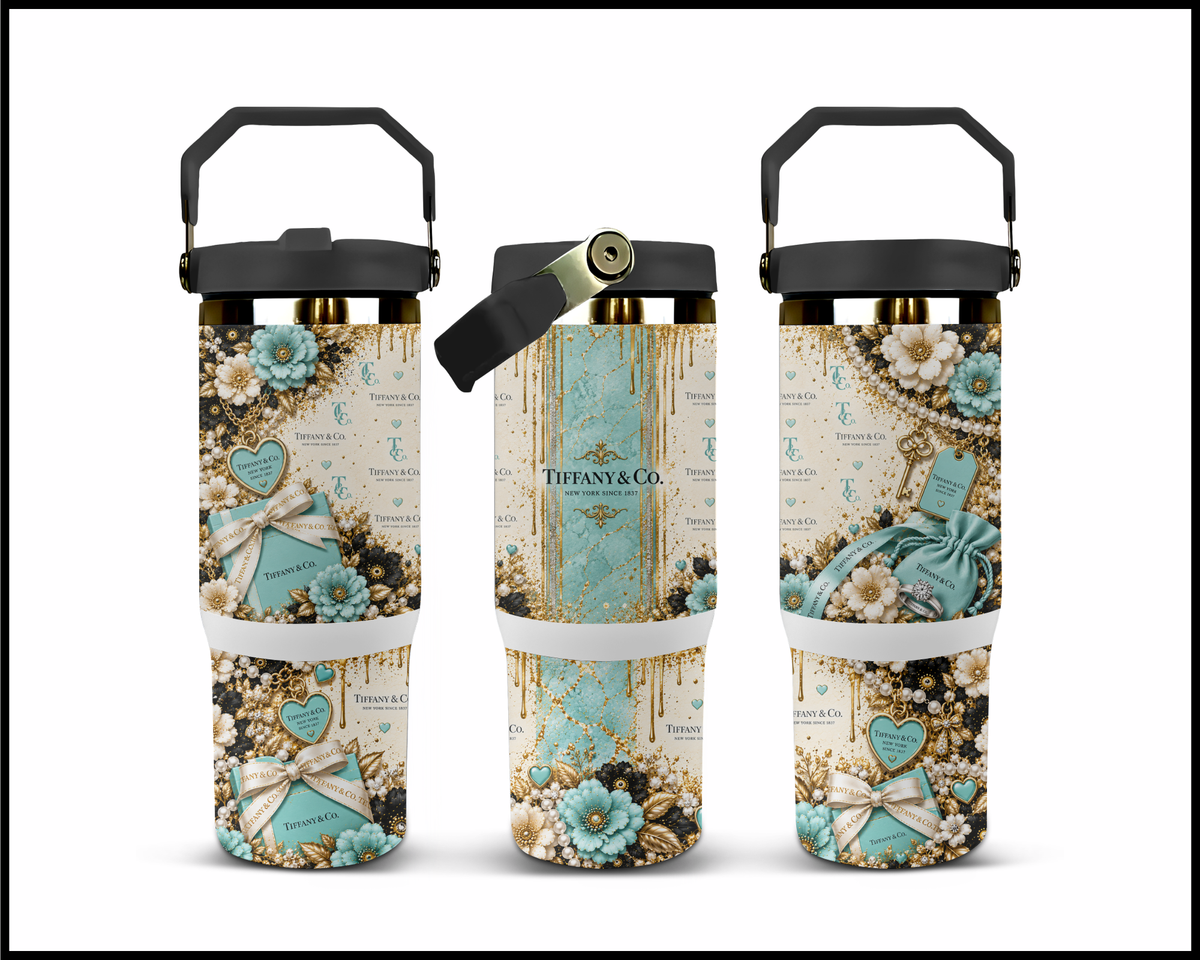 Shopaholic Fluent in Blue Box Elegance Stainless Steel Big Guzzler Tumbler (3472)