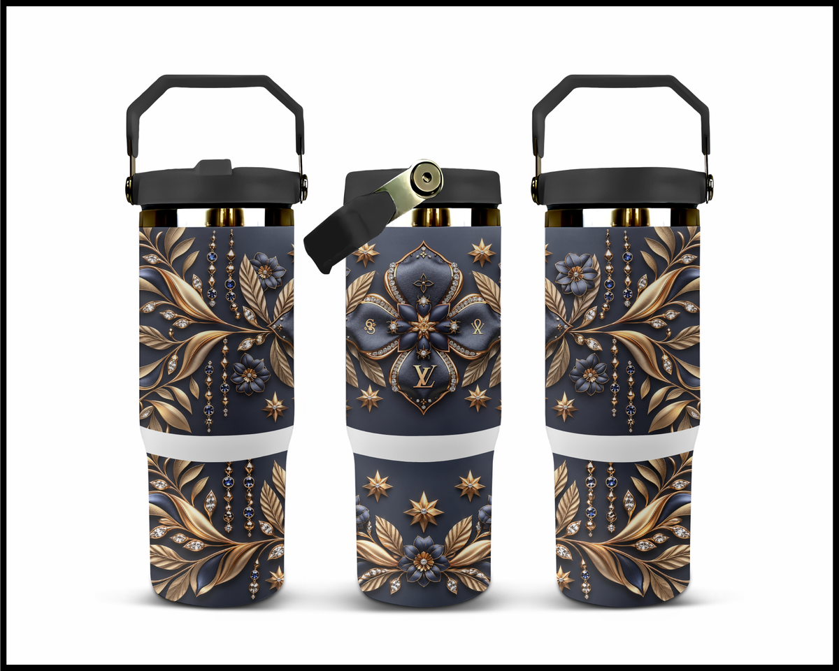 Deep Indigo & Matte Charcoal Dream Stainless Steel Big Guzzler Tumbler (3484)