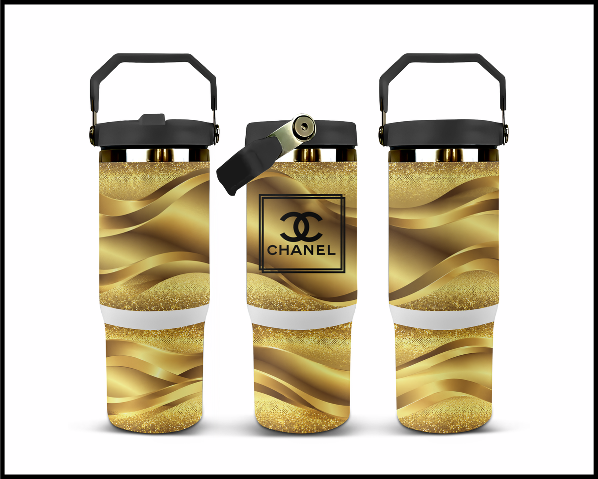 Champagne Ribbon Radiance Stainless Steel Big Guzzler Tumbler (3505)