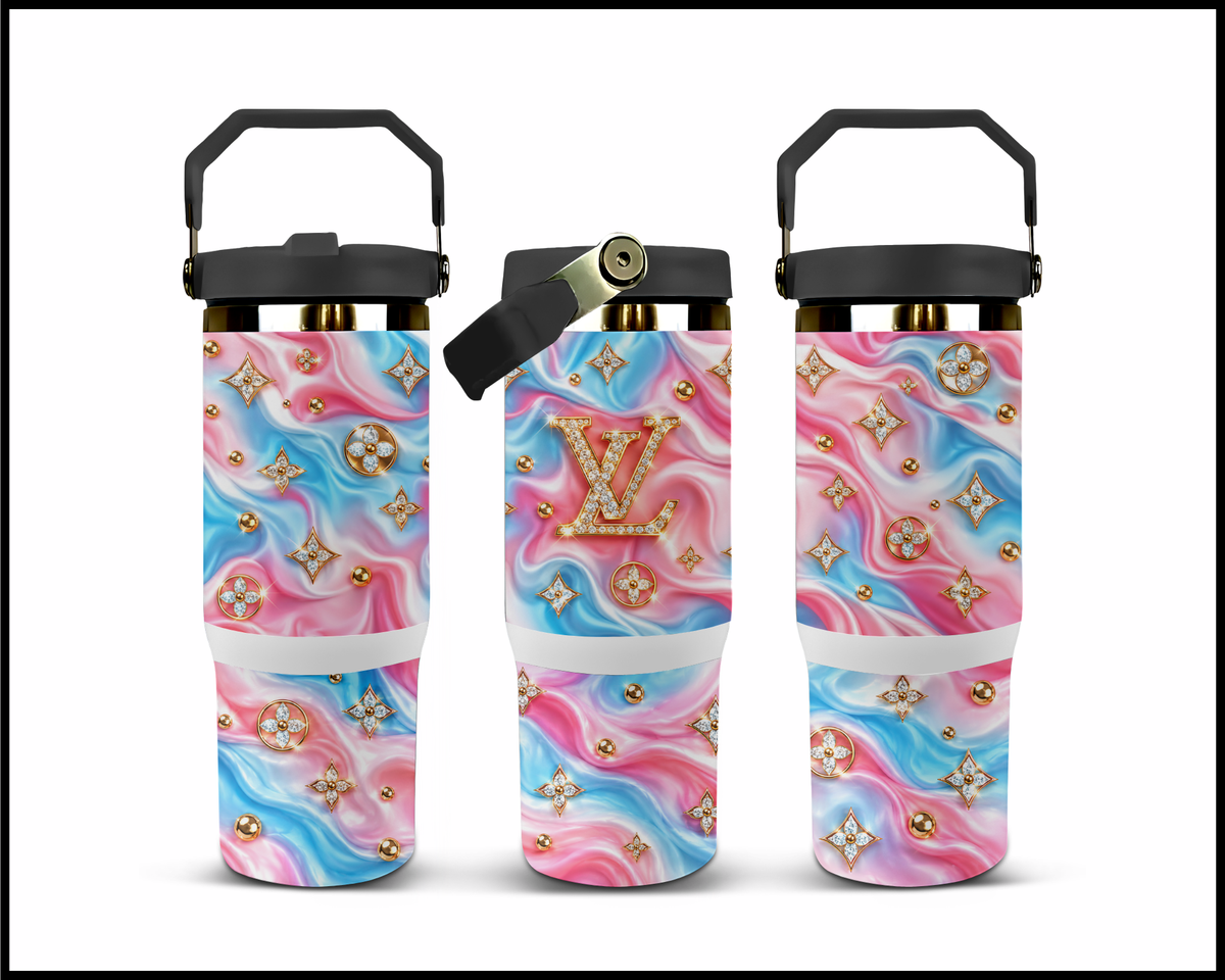 Satin Sunset Swirl Stainless Steel Big Guzzler Tumbler (3532)