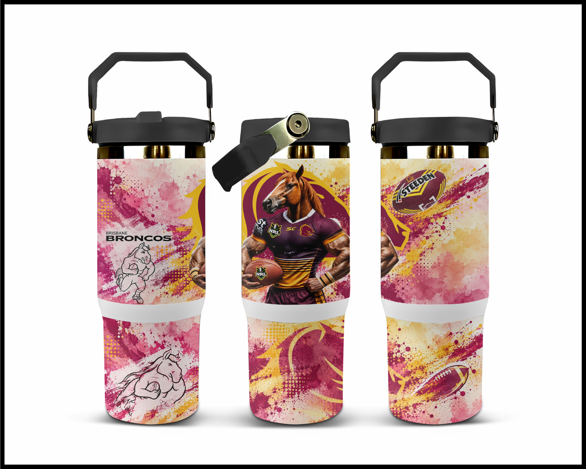 Big Guzzler Brisbane Broncos Stainless Steel Tumbler (3586)