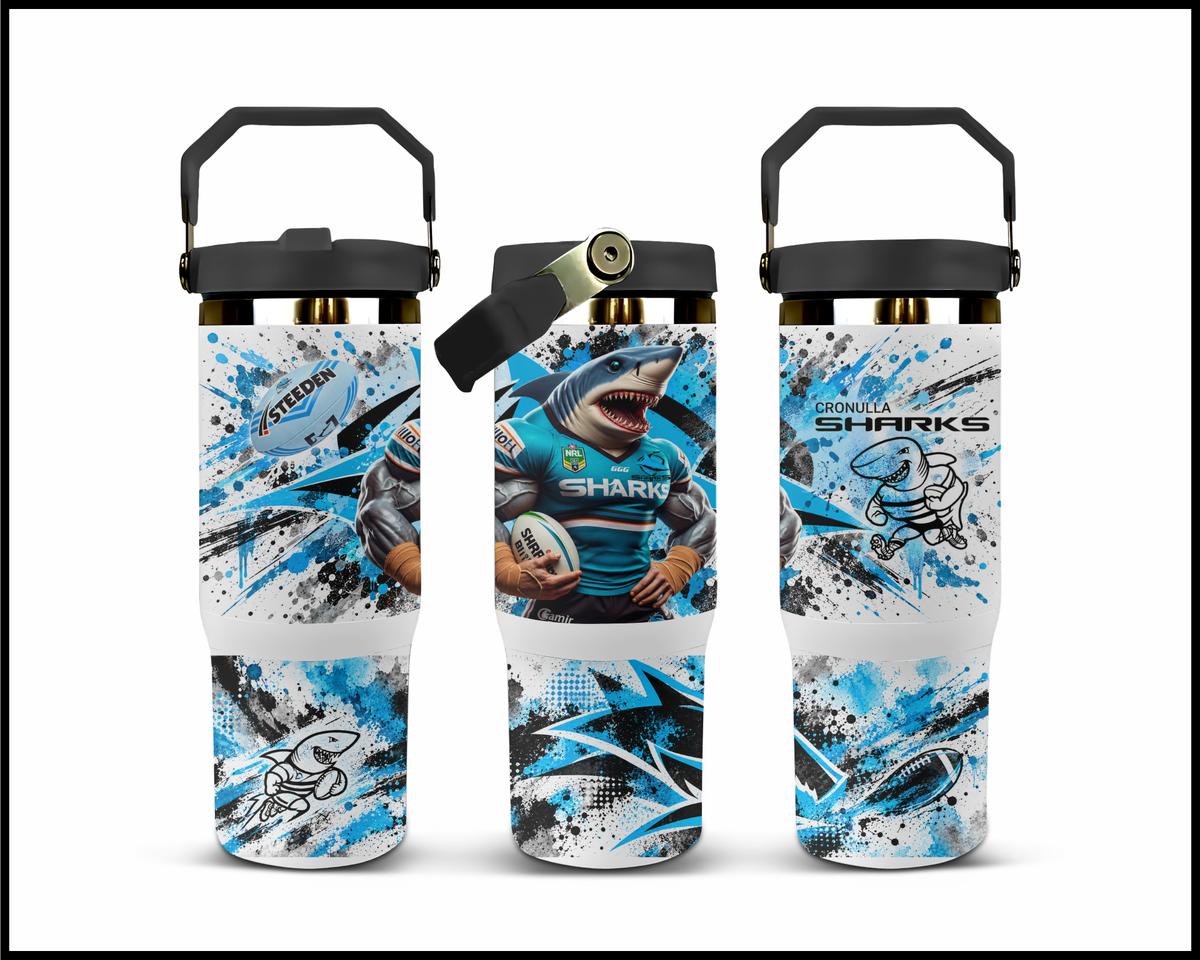 Big Guzzler Cronulla Sharks Stainless Steel Tumbler (3589)