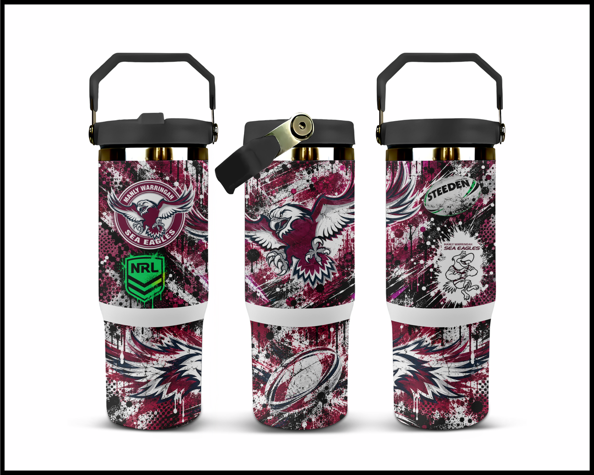 Big Guzzler Manly Sea Eagles Stainless Steel Tumbler (3611)