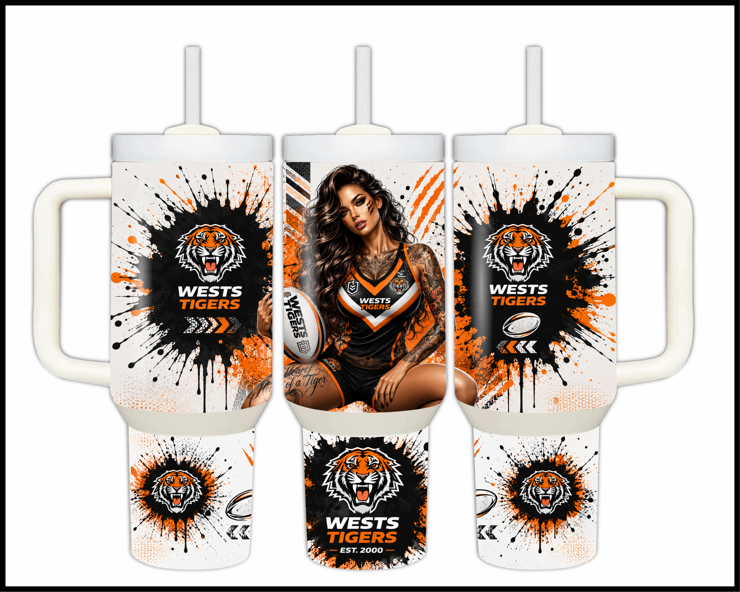 Big Guzzler 40oz West Tigers Stainless Steel Tumbler (926)