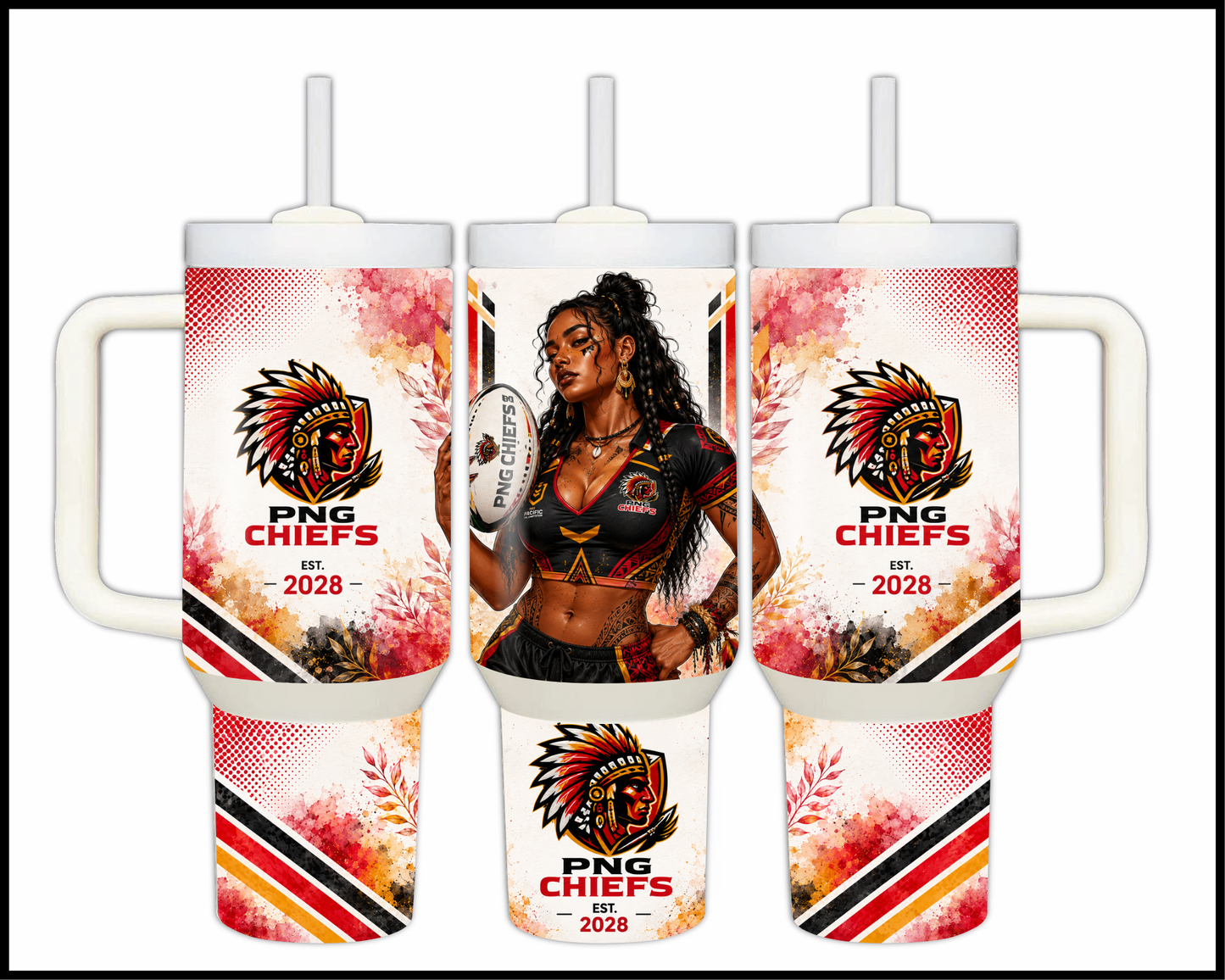 Big Guzzler 40oz PNG Chiefs Steel Tumbler (958)