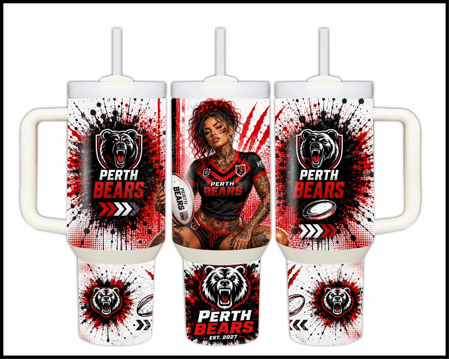 Big Guzzler 40oz Perth Bears Stainless Steel Tumbler (930)