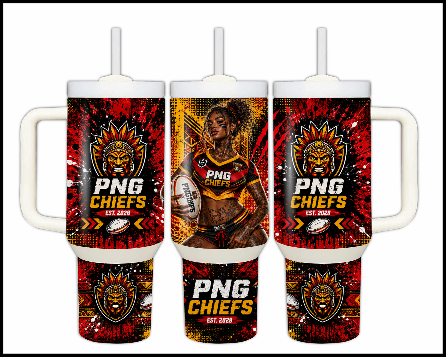 Big Guzzler 40oz PNG Chiefs Stainless Steel Tumbler (931)