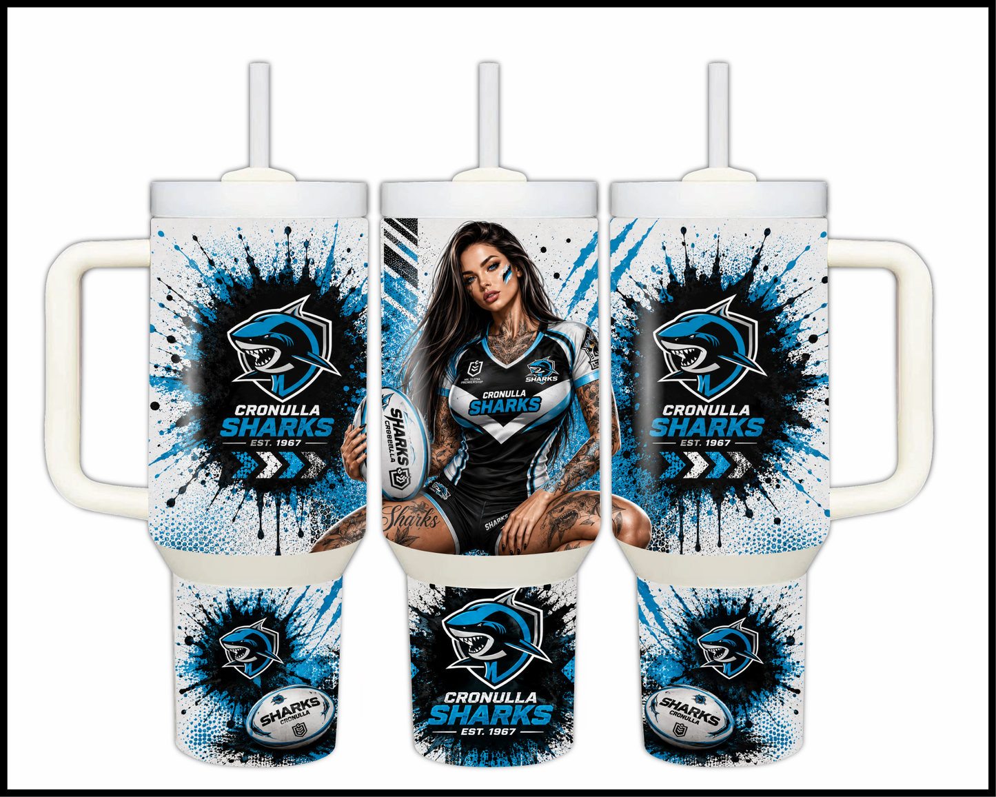 Big Guzzler 40oz Cronulla Sharks Stainless Steel Tumbler (941)