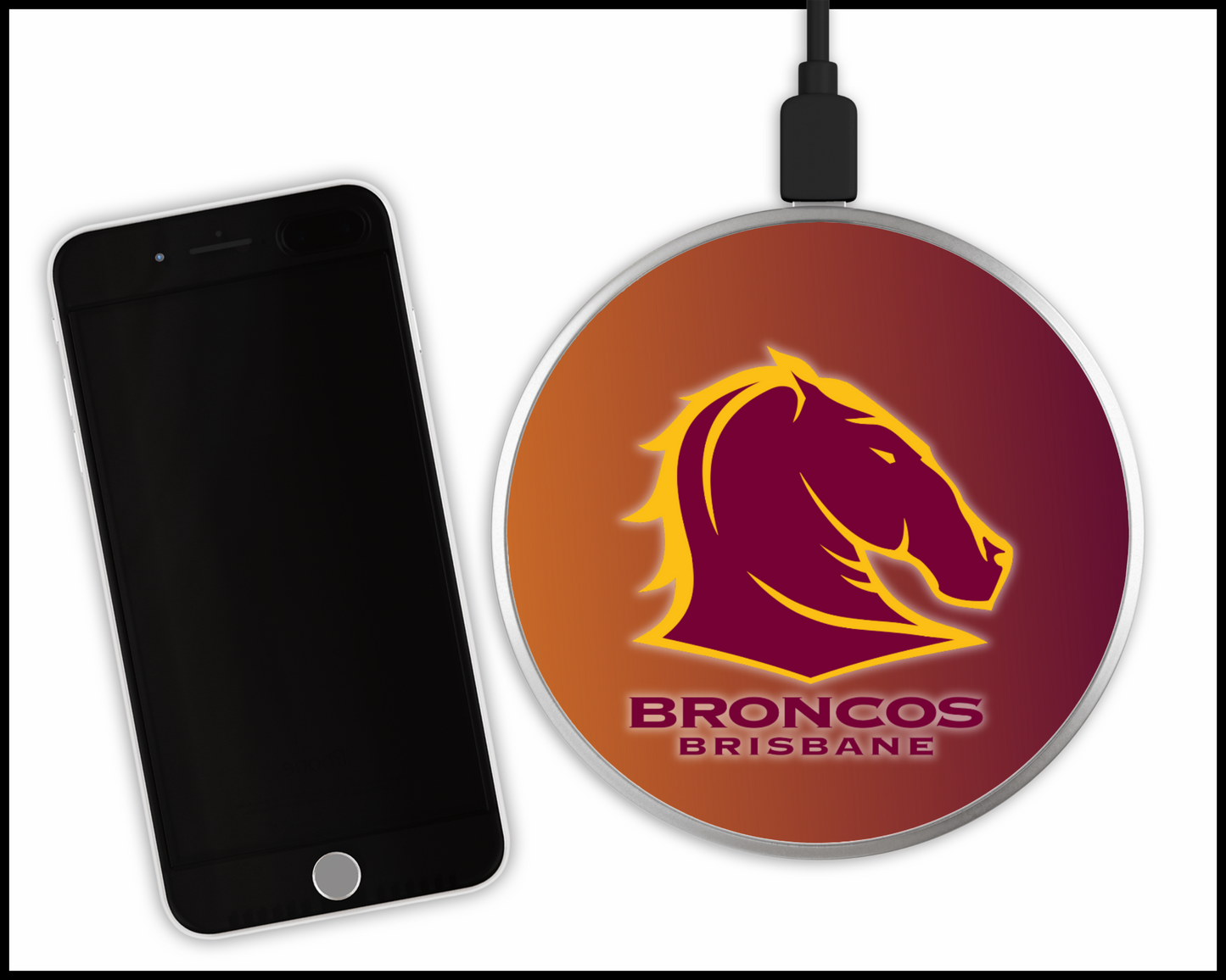 Brisbane Broncos Sublimated Wireless Phone Charger (001)