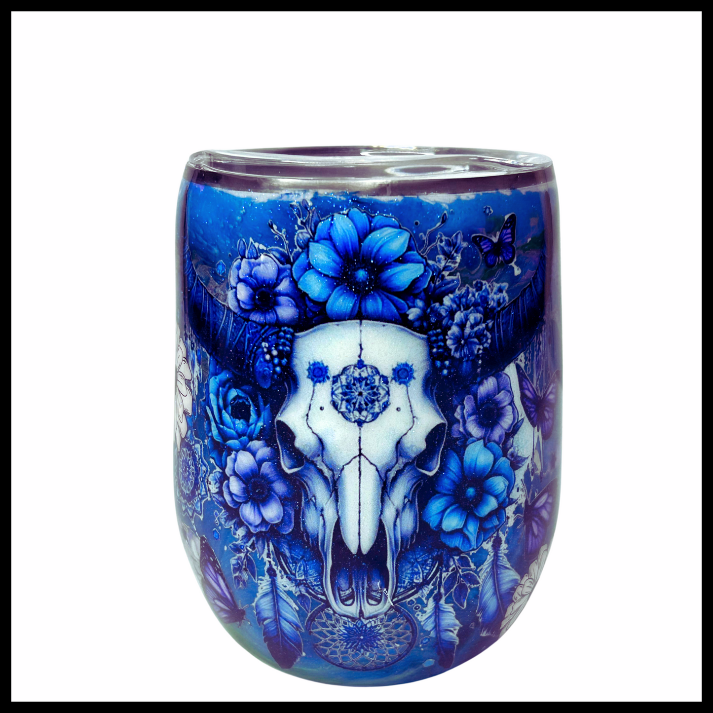 Bull Skull Resin Stainless Steel Wine Cup