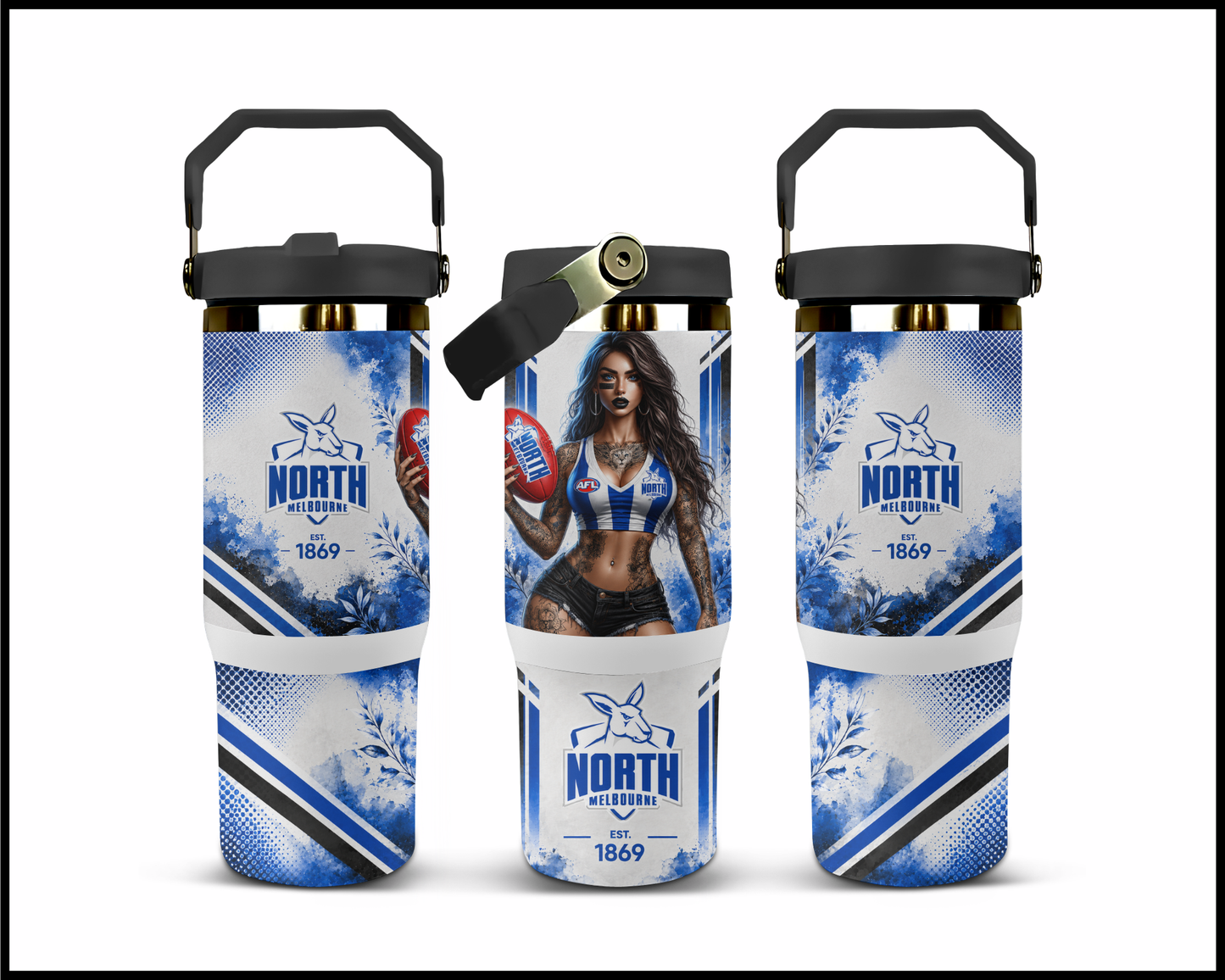Big Guzzler North Melbourne Stainless Steel Tumbler (985)