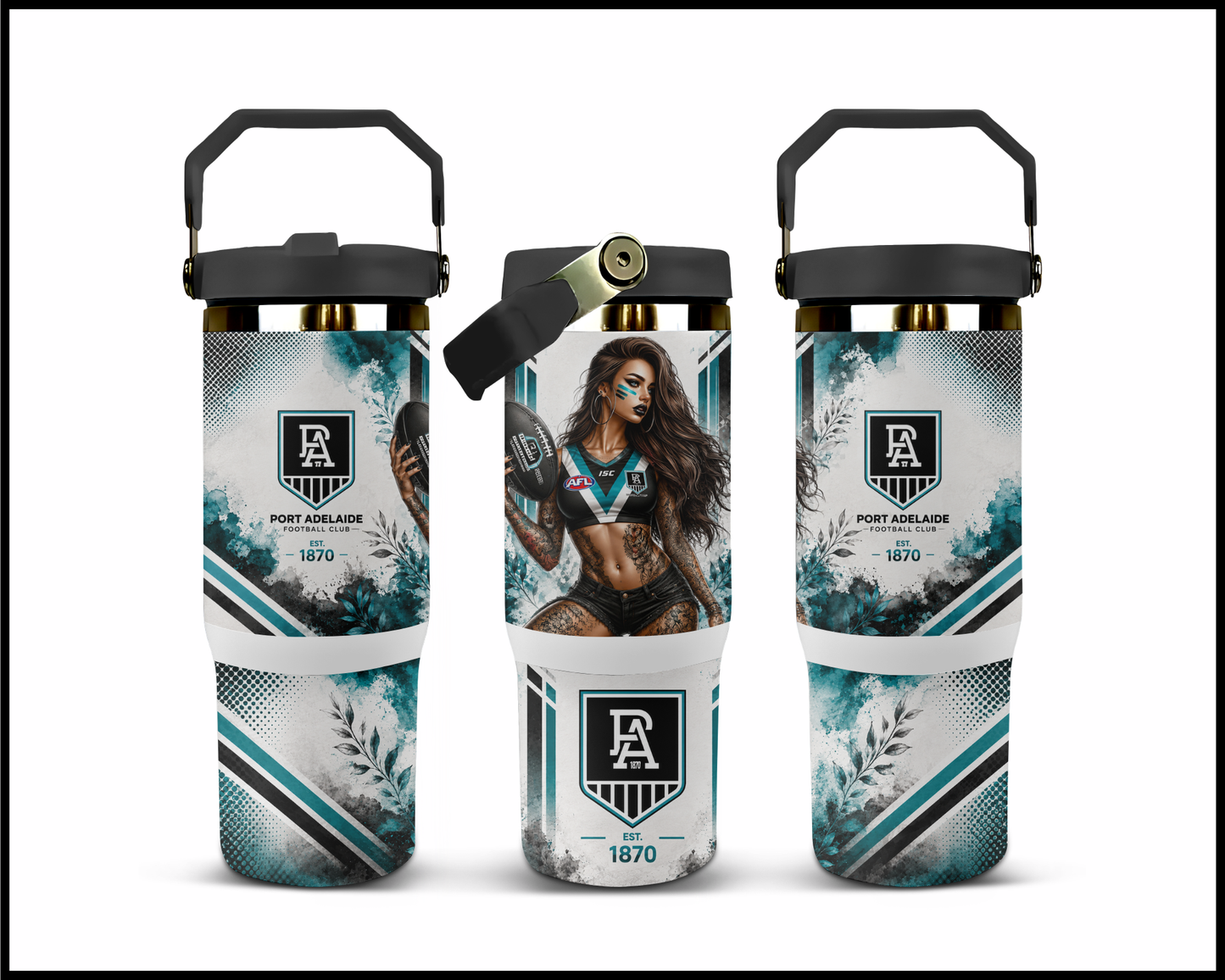 Big Guzzler Port Adelaide Stainless Steel Tumbler (986)