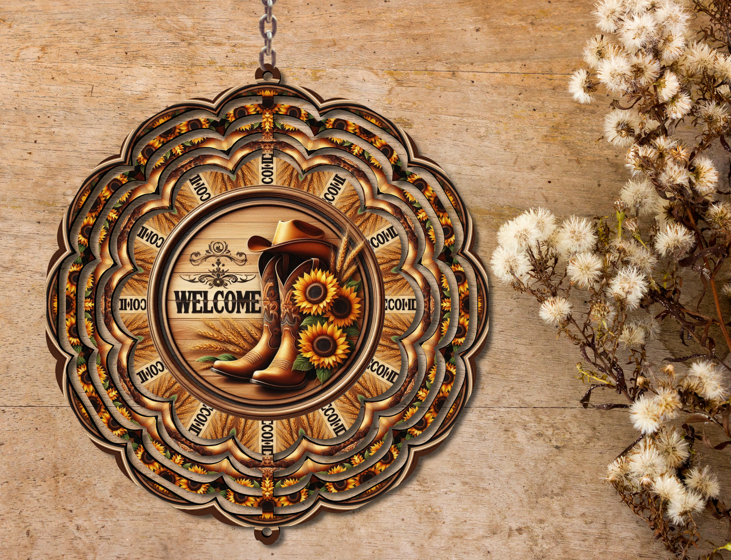 Country Welcome Wind Spinner (338)
