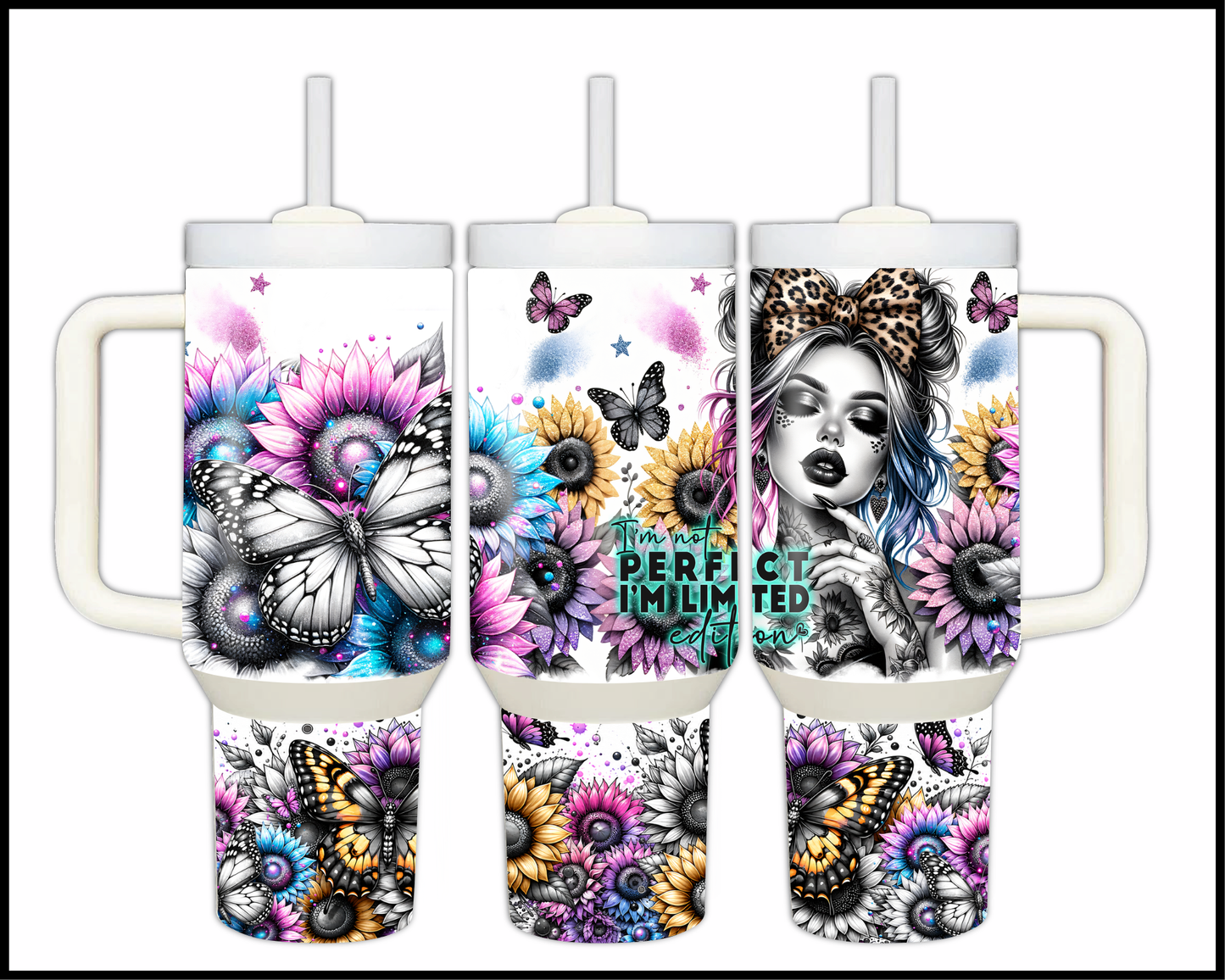 I'm Not Perfect I'm Limited Edition Stainless Steel Big 40oz Tumbler (054)