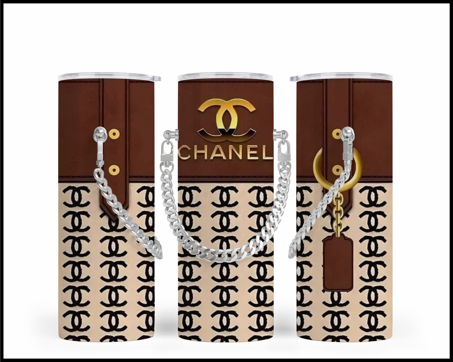 Designer Handbag Inspired Chain Tumbler (035)
