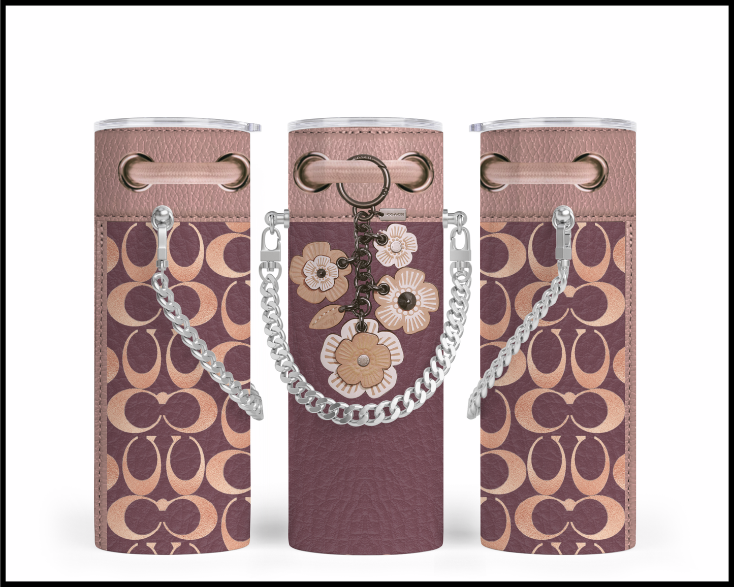Designer Handbag Inspired Chain Tumbler (111)