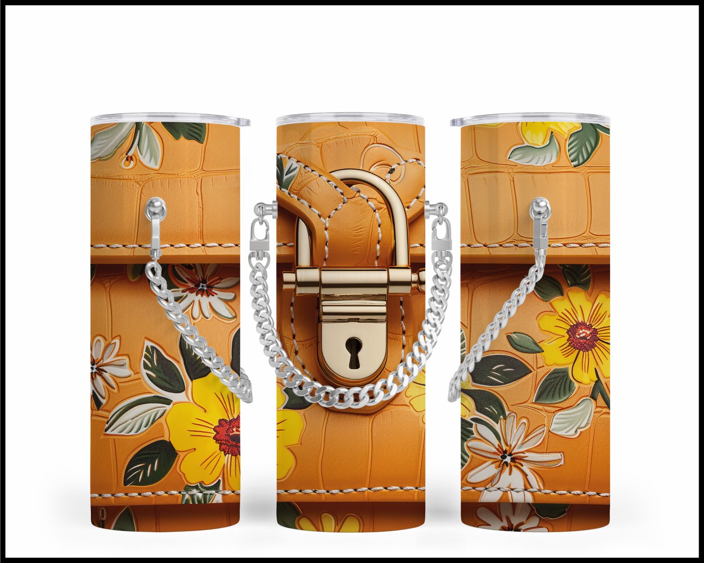 Designer Handbag Inspired Chain Tumbler (139)