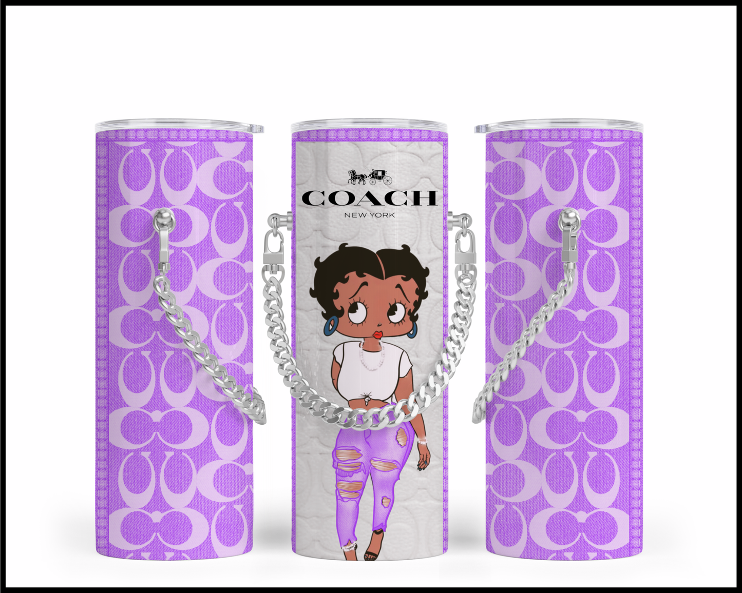 Designer Handbag Inspired Chain Tumbler (130)