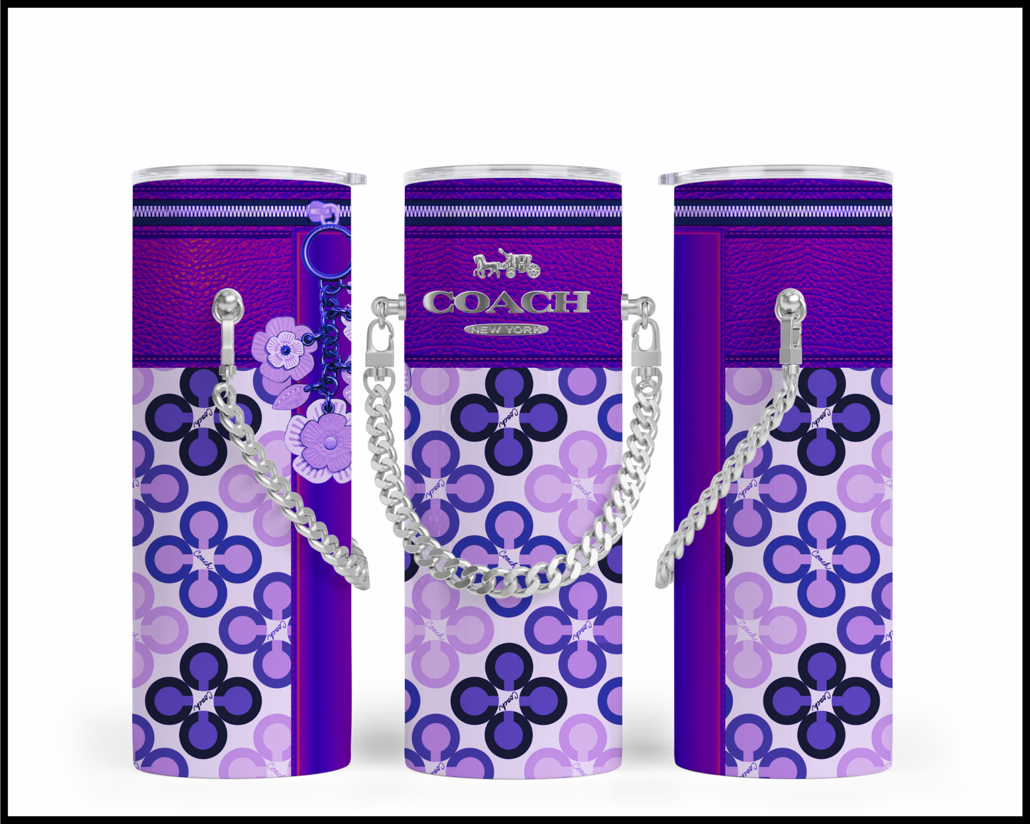 Designer Handbag Inspired Chain Tumbler (157)