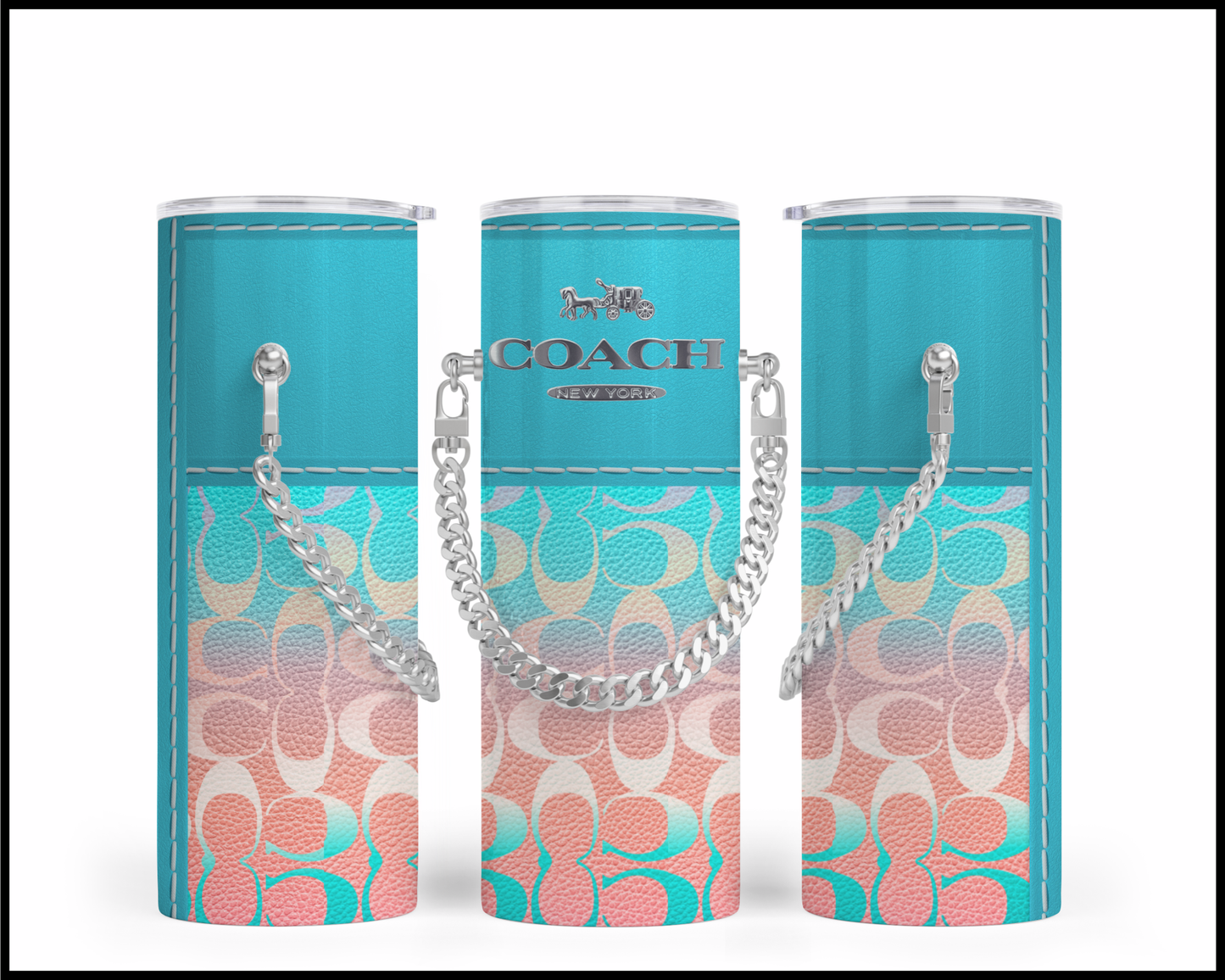 Designer Handbag Inspired Chain Tumbler (112)