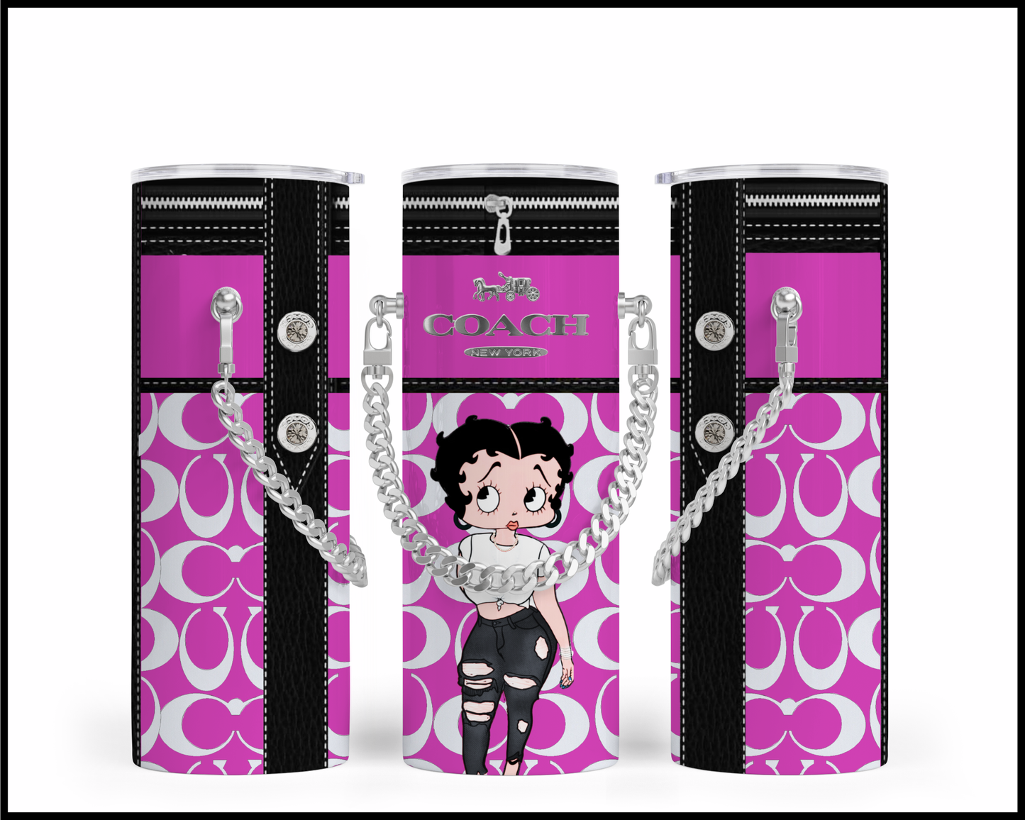 Designer Handbag Inspired Chain Tumbler (156)