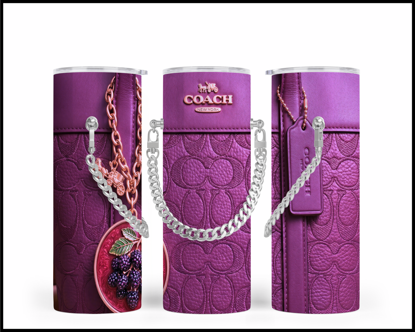 Designer Handbag Inspired Chain Tumbler (324)