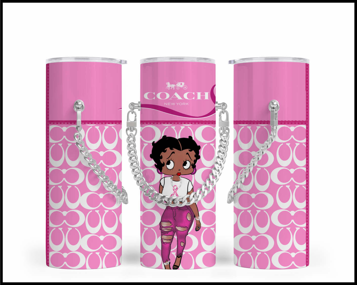 Designer Handbag Inspired Chain Tumbler (133)
