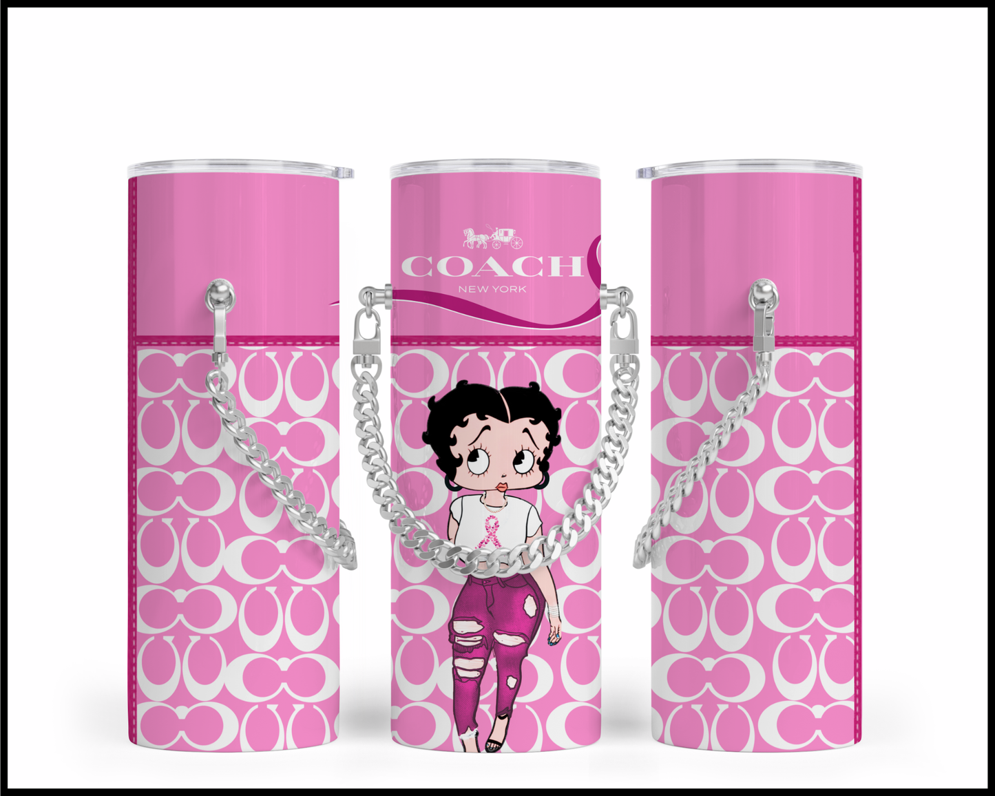 Designer Handbag Inspired Chain Tumbler (134)