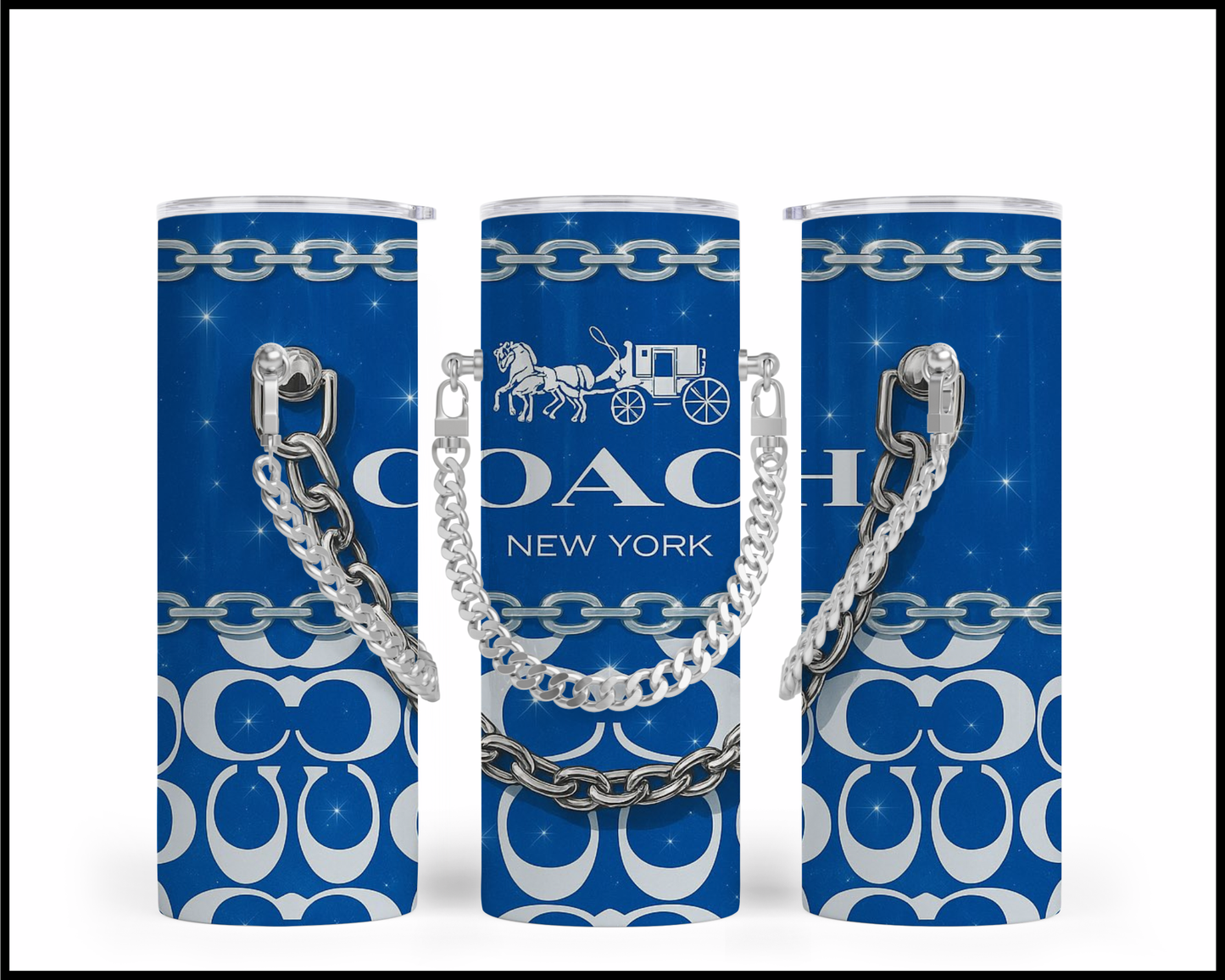 Designer Handbag Inspired Chain Tumbler (342)
