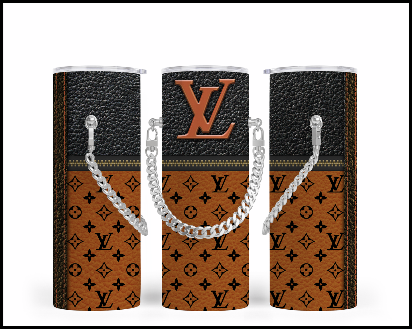 Designer Handbag Inspired Chain Tumbler (054)