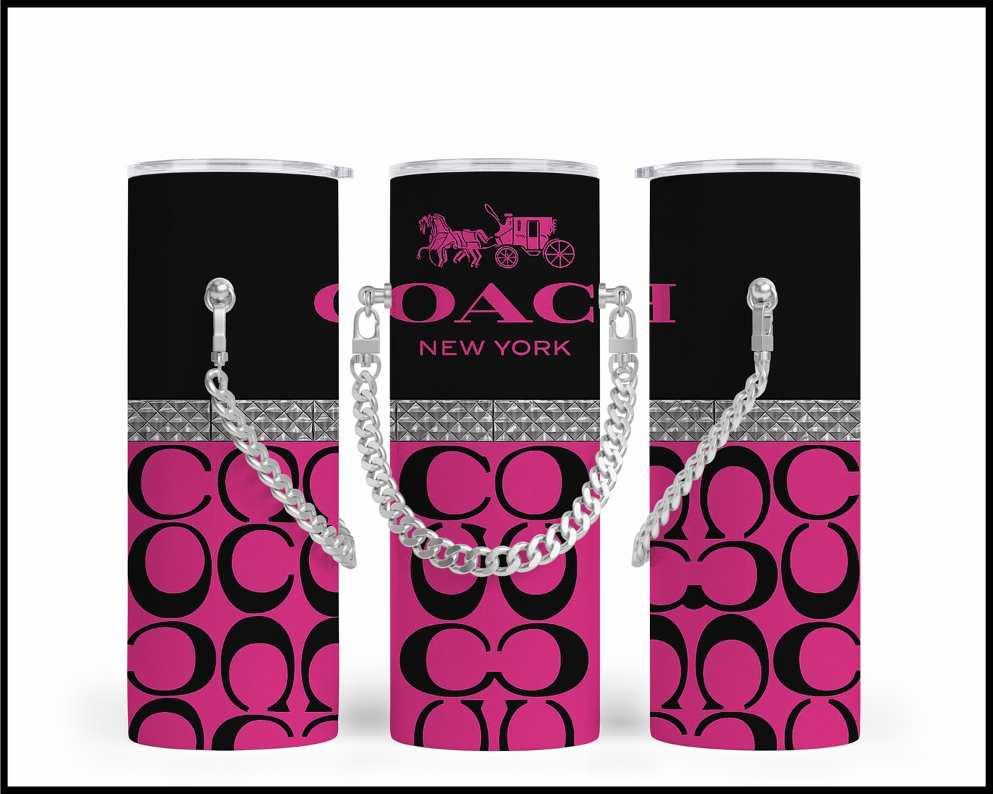 Designer Handbag Inspired Chain Tumbler (343)