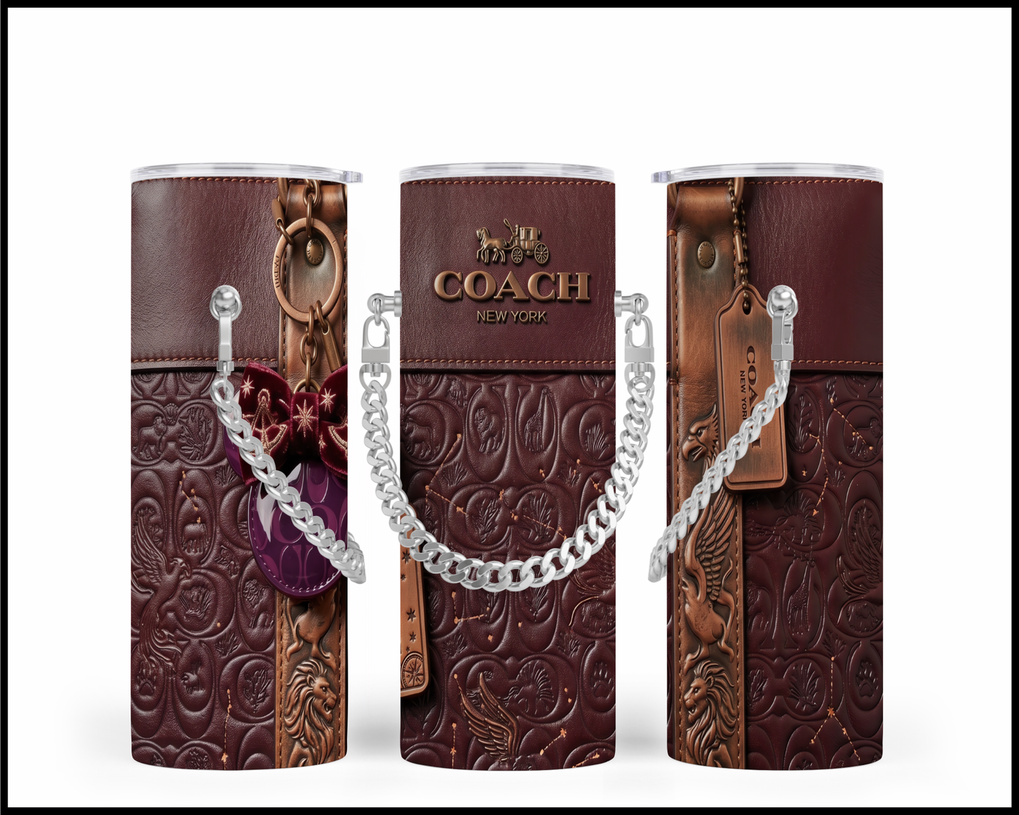 Designer Handbag Inspired Chain Tumbler (339)