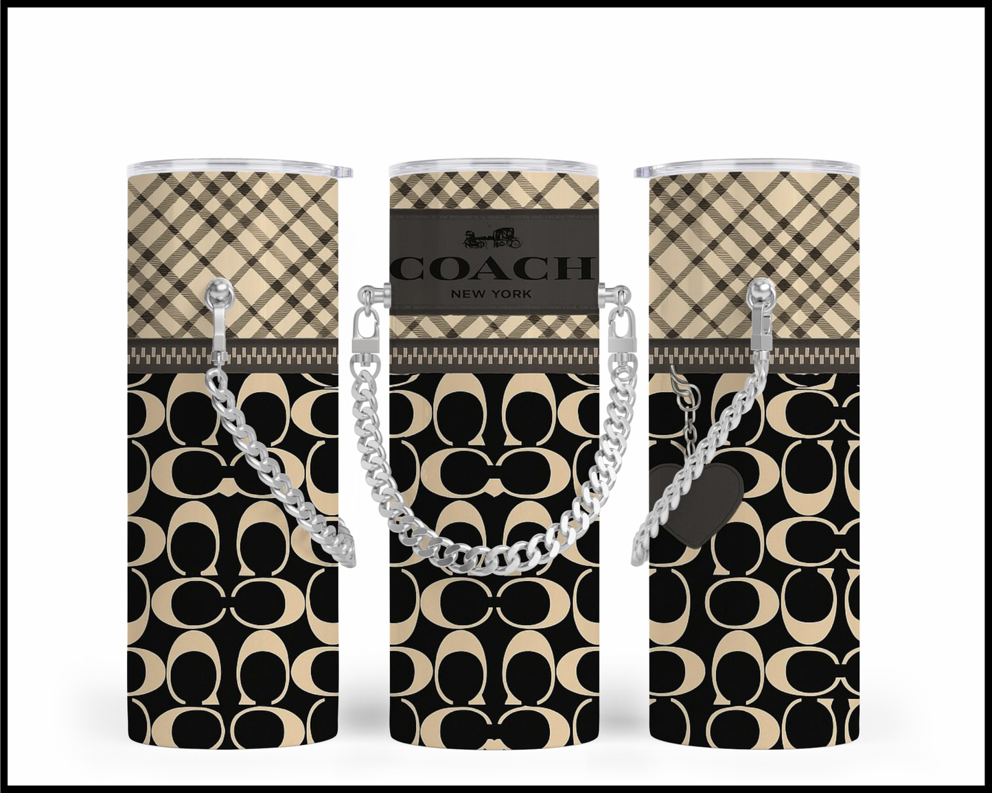 Designer Handbag Inspired Chain Tumbler (344)