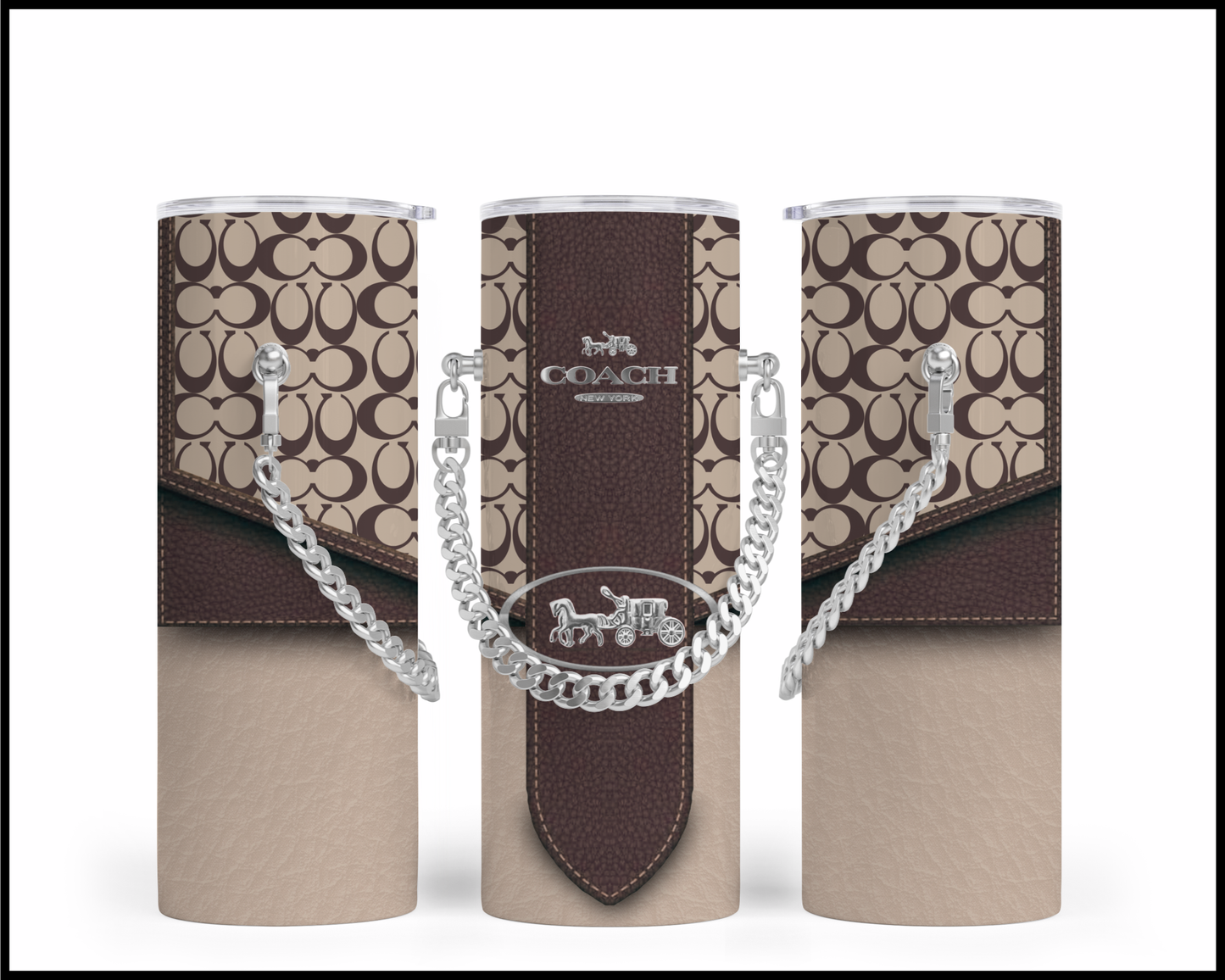 Designer Handbag Inspired Chain Tumbler (138)