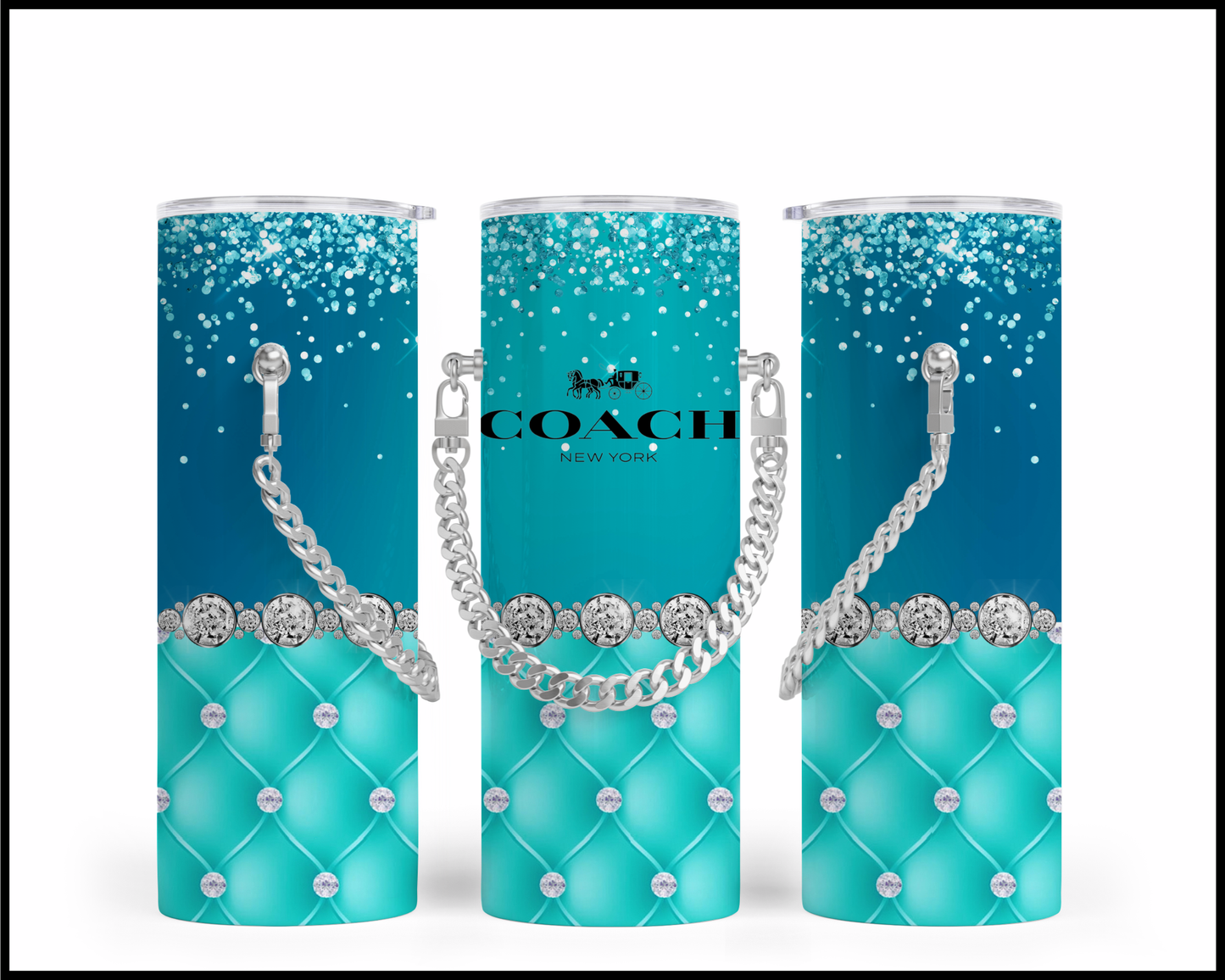 Designer Handbag Inspired Chain Tumbler (119)