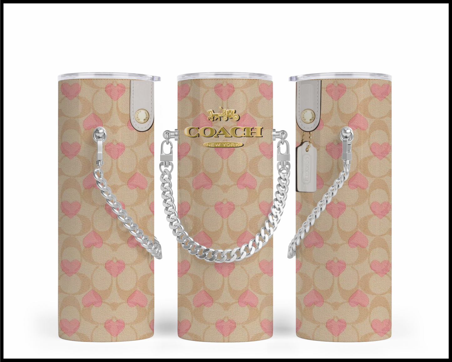 Designer Handbag Inspired Chain Tumbler (099)