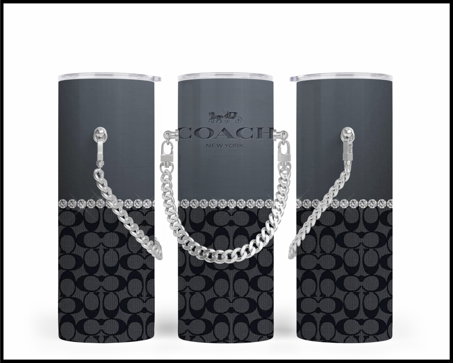Designer Handbag Inspired Chain Tumbler (345)