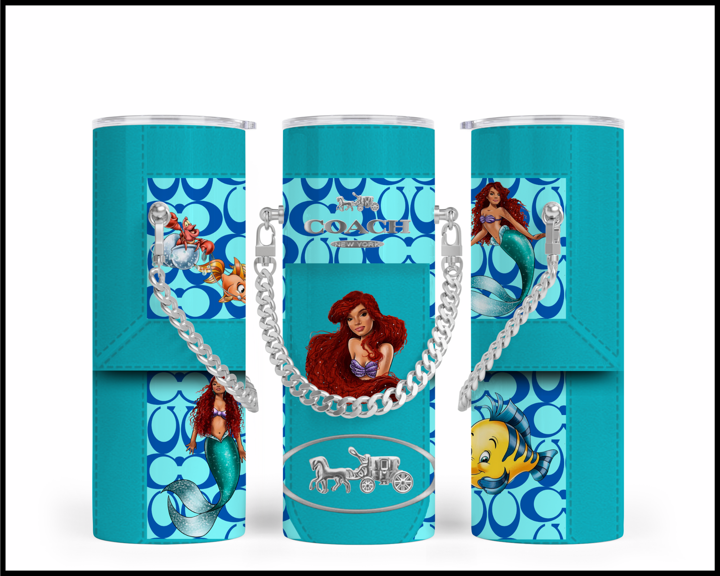 Designer Handbag Inspired Chain Tumbler (183)