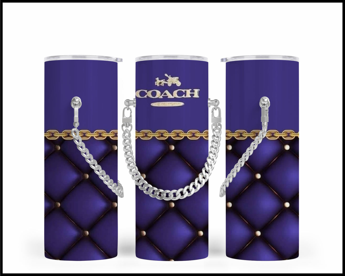 Designer Handbag Inspired Chain Tumbler (347)